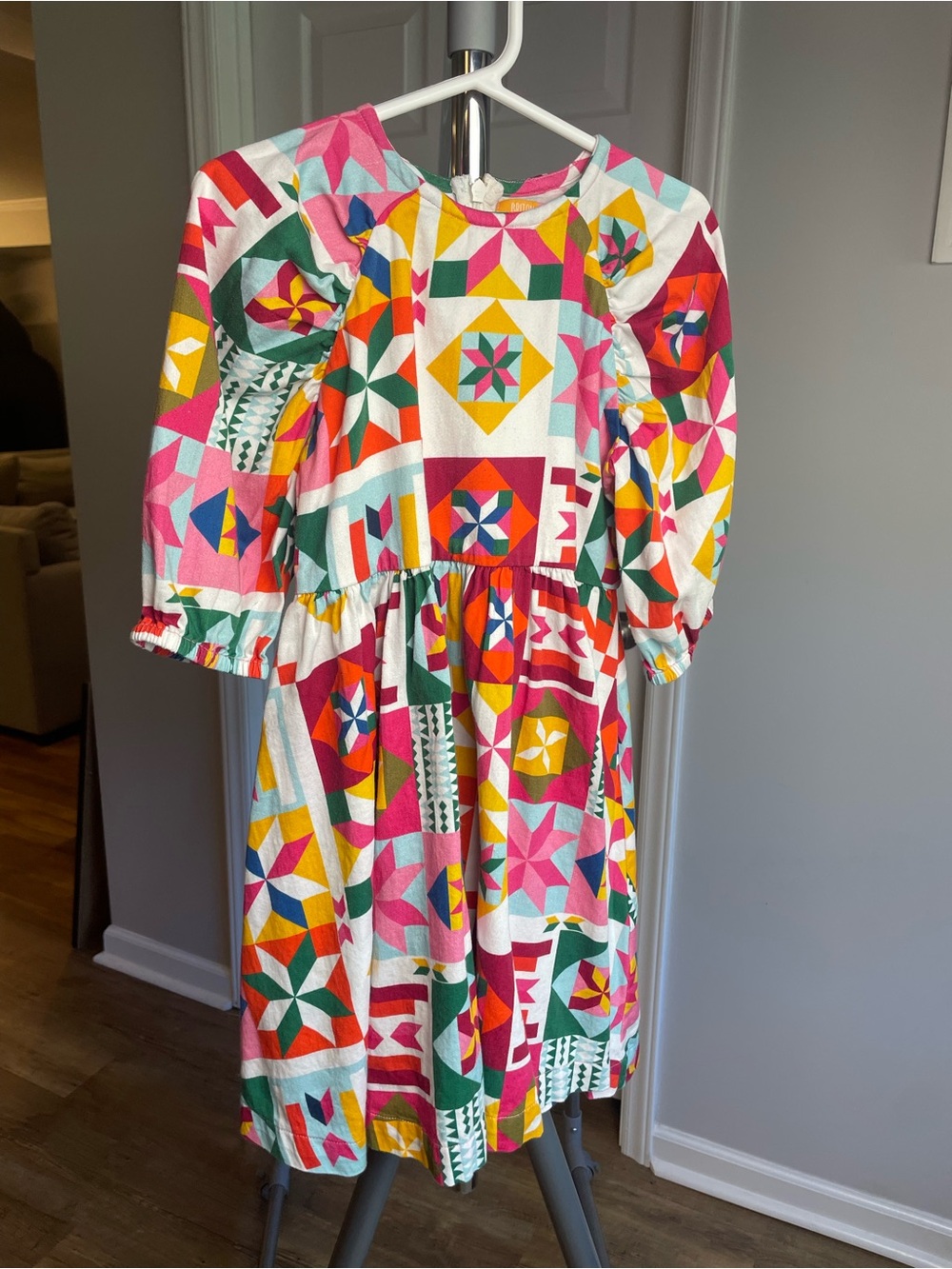 Briton Court Colorful Geometric Print Kids Dress